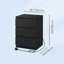 Ochama x SONGMICS Set of 2 Nightstands with Charging Station, Bedside Tables, Side End Tables with 3 Drawers, for Bedroom, Black image 2