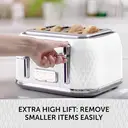 Breville Curve 4 Slice Toaster, High-Lift, Wide Slots, Textured, White & Silver Chrome - VTT911 image 3