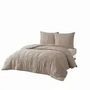 MEEALLHOME Parure de lit tuftée marron - 1 housse 200 x 200 cm et 2 taies 65 x 65 cm image 7