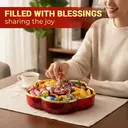 Boîte de Rangement à 5 Compartiments 28×28×7cm  
Plateau à Fruits Transparent avec Couvercle – Boîte de Rangement pour Bonbons, Noix et Snacks de Luxe – Plat à Fruits Secs et Apéritifs image 2