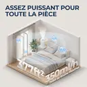 ROUNY Humidificateur d'air ultrasonique MOS W3, réservoir de remplissage supérieur de 4 L, 23 W, débit de brume de 350 ml/h, brume froide à 360°, fonctionnement silencieux ≤ 38 dB, stérilisation par ionisation d'argent, pour chambre et bureau image 3