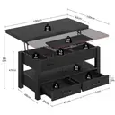 Rolanstar Mesa Centro Elevable, Mesa Salon con Cajón y Compartimento Oculto, Mesas Elevables Modernas Convertible en Comedor, 100 X 50 cm, Negro image 0