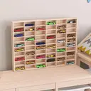 CHZIMADE 1PC 1/64 Hot Wheels Display Case 60 Grids Wood Diecast Car Matchbox Storage Cabinet image 5