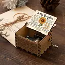 Alphynix 1pc Encouragement Music Box for Daughter, Features "Be a Sunflower" Quote and Motivational Messages, Hand-Cranked Wooden Gift from Mother image 2