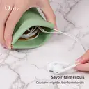 Oirlv Lot de 2 Étuis à Lunettes, Pochettes de Rangement Portables en Cuir PU Souple pour Lunettes de Soleil image 6