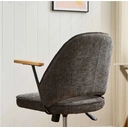CLIPOP Home Office Chair Fabric, Ergonomic Computer Desk Chair, Swivel Chairs with Arms and Wheels, Padded Cushion Seat & Back Support for Study, Work Modern 0700 deep grey single 61*63.5*95 cm image 7