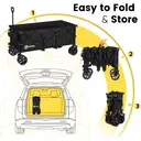 Sekey XXXL Bolderkar, opvouwbaar, 300 l, 200 kg belastbaar, opvouwbare bolderkar, 17 x 10 cm, extra brede banden, voor alle terreinen, gepatenteerd inklapbaar uit vier richtingen, XXXL-Super 4013, Diepzwart image 5