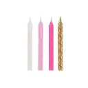 Unique Party Birthday Candles, Pink, White & Gold, 24 Pack image 0