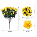 Yuejia Lot de 6 bouquets de fleurs artificielles en soie camélia jaune - 38 cm image 6
