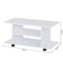 HOMCOM Modern TV Cabinet Stand Storage Shelves Table Mobile Bedroom Furniture Bookshelf Bookcase White image 2