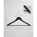 Wooden Hanger, 44.5x23x1.2cm, Black/Silver, Set Of 20 image 6