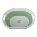 Maison by Premier Oval Collapsible Laundry Basket in Green and White image 2