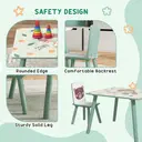 ZONEKIZ Kids Table and Chair Set, Toddler Table with 2 Chairs, 3 Pieces Toddler Activity Furniture Set for Bedroom, Nursery, Playroom, Green image 8