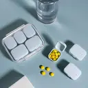 Boîte à Pilules GAONLY 4/6 Compartiments Modulable - Organiseur de Médicaments de Voyage 10 Jours, Boîte à Pilules Portable Étanche pour Vitamines, Oméga-3, Compléments, Bleu image 1