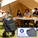 Foldable Shopping Trolley with Cooling Compartment, 3-in-1 Trolley, Sack Truck & Shoulder Bag, Shopping Trolley, Shopping Trolley 43L Capacity & Tie Down Strap, Shopping Cart with Wheels, Foldable Trolley, Grocery Shopping, Portable Trolley, Gray image 2