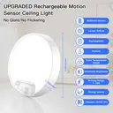 Homelist 2 Pack Motion Sensor Lights Indoor New Upgraded, 500LM 8000mAh LED Ceiling Lights with Remote Control, Battery Powered Rechargeable Lights for Shed Loft Bedroom Garage Porch Hallway Stair image 7