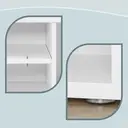 Ochama x SONGMICS Entryway Storage Bench with Shelves, Padded Seat Shoe Organizer, Hidden Compartments, Bedroom Living Room, White image 5