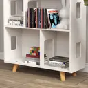 ZONEKIZ Toy Storage Shelf, 3 Tier Children Bookcase, Kids Bookshelf with Six Cubes, for Playroom, Nursery, Bedroom, Kids Room - White image 2
