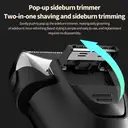 Sparoma Electric Shaver for Men, 360° Floating Dual-Blade System, Wet & Dry Use, Digital Display, Pop-Up Trimmer, Type-C Fast Charging, 80-Min Battery, IPX6 Waterproof,  FK-609 image 3