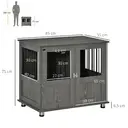 PawHut Dog Crate Furniture End Table, Pet Kennel for Small and Medium Dogs with Magnetic Door Grey image 2