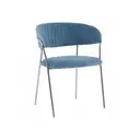 Interiors by Premier Dining Chair Tamzin Panelled Velvet Sky Blue/Chrome 2pcs image 2