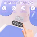 Neuleb Voiture électrique 12 V avec pédale, batterie rechargeable, trottinette 2-en-1, 3 vitesses, vitesse max. 5 km/h, anti-basculement, haut-parleur musical et roues lumineuses, charge max. 72 kg, cadeau pour enfants dès 3 ans, Purplr image 4