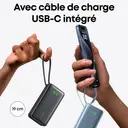 Anker Nano Batterie externe 10 000 mAh avec câble USB-C intégré, Puissance maximale PD 30 W, 1 port USB-C et 1 port USB-A, Compatible iPhone 16 Pro Max/15/14/13/12, MacBook, Galaxy, iPad, AirPods image 2