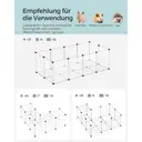 SONGMICS Outdoor-Haltungskasten mit Bodenplatten, Spielbox, Haltungskasten für Meerschweinchen, Hamster, Kaninchen und Igel, aus Kunststoff, 143 x 73 x 46 cm, Weiß, Modell LPC02W image 6