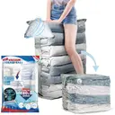 TAILI 6 Pack Vacuum Storage Bags, Jumbo Cube (31x40x15 Inch), Extra Large Vacuum Seal Bags for Clothing, Comforters, Blankets, Bedding, Closet Organization Space Saving, Cream image 0