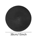 White Label BL Pearl PP Single-Color Placemat Black，Set of 6 Round Braided Placemats Table Mats for Dining Tables Washable Non-Slip Place Mats 15 inch for Home Decoration image 3