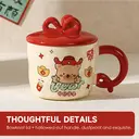 Mug du Nouvel An Chinois avec Couvercle  
Mug en Céramique Rouge 400ml avec Motif « Get Rich », Tasse Cadeau Thématique pour Boissons image 4