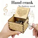 Alphynix 1pc "Can't Help Falling in Love" Music Box, Hand-Cranked Wooden Keepsake with Heart-shaped Lyrics Engraving and Floral Carvings, Vintage Musical Gift for Romantic Occasions image 3