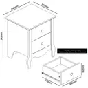 Galano Stella 2 Drawer Bedside Table – Modern Storage Cabinet for Bedroom, Living Room, Hallway or Entryway – Grey image 2