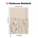 Jubiluu Carnet ligné A5 à couverture rigide en tissu avec marque-page et élastique - Wildflower Field image 2