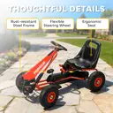 AIYAPLAY Kids Pedal Go Kart, Children Ride on Racer with Adjustable Seat, EVA Tyres, Manual Clutch, Brake, Go Cart Red image 3