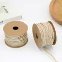 JU7CER 2-piece fishnet burlap roll with yellow linen cord and woven ribbon DIY decorative bow for Christmas crafts and fishing line packaging Length: 10m, Width: 0.6cm image 5