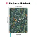 Jubiluu Carnet ligné A5 à couverture rigide texturée avec marque-pages et élastique - Forest Foliage image 2