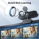 EMEET 4K Webcam with Dual Noise-Reducing Microphones, Auto Light Adjustment, 360° Rotatable Mount, Plug & Play USB Webcam for Windows/macOS，E3131 image 1