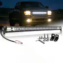 CO LIGHT Barre lumineuse LED double rangée 52 pouces, anti-reflet, pour usage tout-terrain, blanc et ambré, DRL, avec supports latéraux et inférieurs, pour SUV et VTT image 4