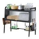 Cooker King Kitchen Shelf Dish RackDrainer Countertop Sink OpbergrekDish RackKnife RackCutting Board Rack Upgraded 95cm image 0