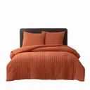 MEEALLHOME Parure de lit texturée Seersucker mandarine - 1 housse 155 x 220 cm et 2 taies 80 x 80 cm image 7