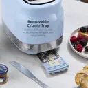 Swan Retro Revive 2 Slice Toaster, Hidden Cord Storage, Vintage, Variable Width Slots, 930W, Coated Stainless Steel, Blue with Chrome Accents - ST19028BLU image 3