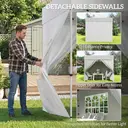 Outsunny 3 x 3 m Pop Up Gazebo with Sidewalls, UPF50+ Heavy Duty Outdoor Garden Party Tent Marquee Wedding Awning Canopy Instant Event Shelter with 4 Sandbags, Wheeled Carry Bag, Silver Grey image 5