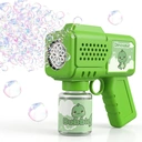Tokky Dinosaur Bubble Gun for 3-5 Year Olds, 360° Leak-Proof Automatic Bubble Machine Toy, 8 Clog-Resistant Nozzles 1000+ Bubbles Per Minute with DIY Stickers, Summer Outdoor Interactive Birthday Party Gift for Boys and Girls image 0