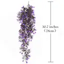 2Pcs 31.49in/80cmArtificial flower wall hanging simulation plant rattan wall hanging indoor wall decoration chlorophytum comosum false flower golden bell willow ceiling decoration(purple) image 9
