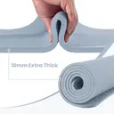 Miss Lulu Good Nite Yoga Mat Exercise Mats Workout Pilates Fitness Mat for Women Men Non-Slip Thick 10mm High Density Gymnastics Mats with Carry Strap Tpe 183 x 61 x 1cm (Green/Black) Blue 183*61*1cm image 1