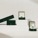 Oirlv Écrin à bijoux en cuir premium avec fermoir à bouton métallique blanc - Vert foncé image 5