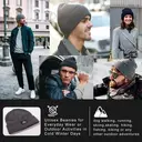 TOP-EX Beanie Hats Men Women 100% Merino Wool Winter Warm Cap for Outdoor Fleece Lined M/L Grey image 4