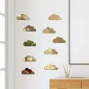 10pcs PVC mirror wall stickers, irregular wall decoration, cloud stickers，gold image 4