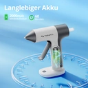 Tilswall Kabellose Heißklebepistole - Tilswall kabellose Heißklebepistole mit 30 Sekunden Schnellvorheizung, 2000mAh Akku, 20 Stück Heißklebesticks (7 X 140 mm), Anti-Tropf-Düse, ideal für DIY, Bastelarbeiten und Reparaturen - Weiß image 2